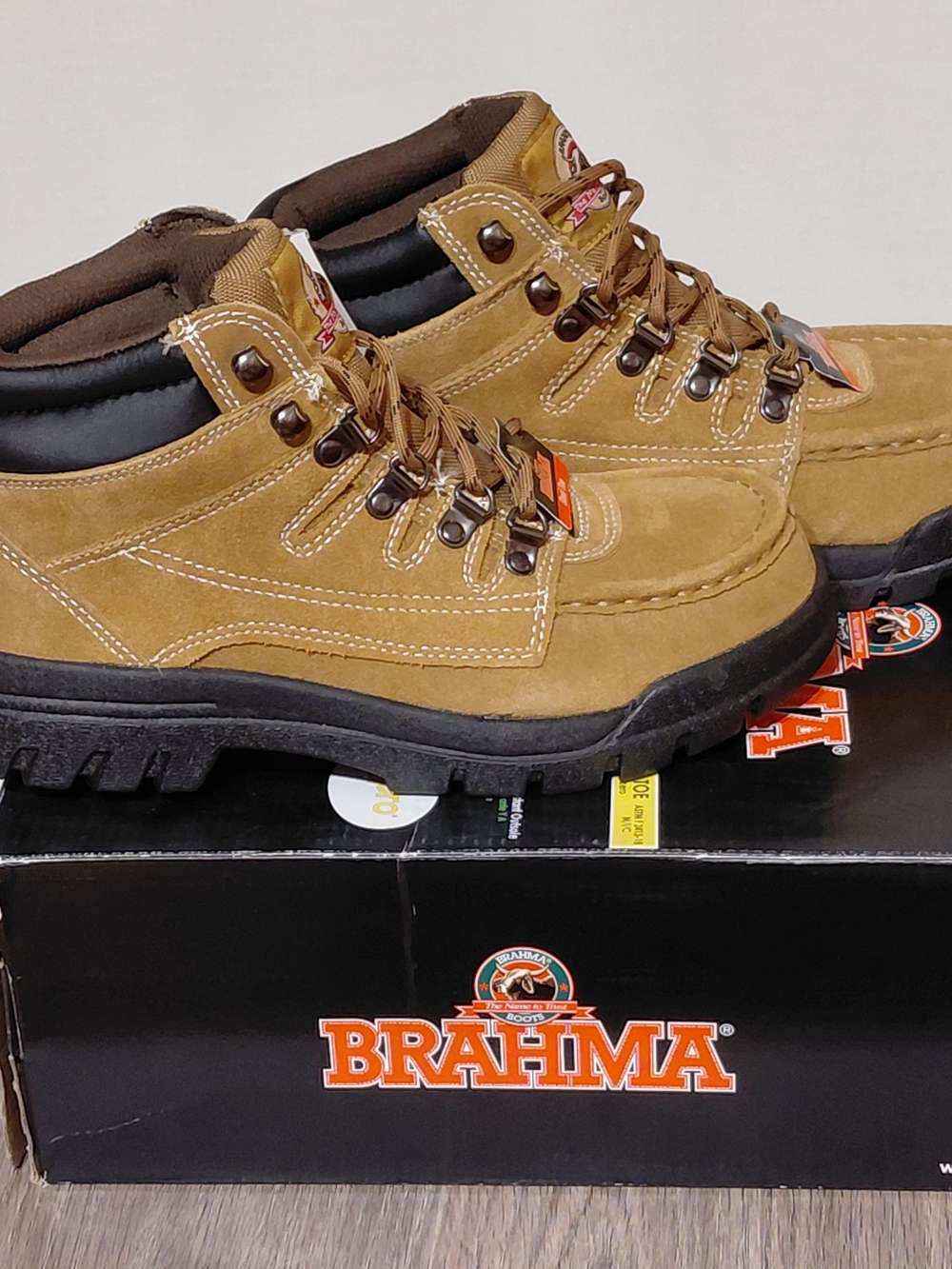 Brahma Men's Remington 6" Brown Steel Toe Work Boots, Size 8